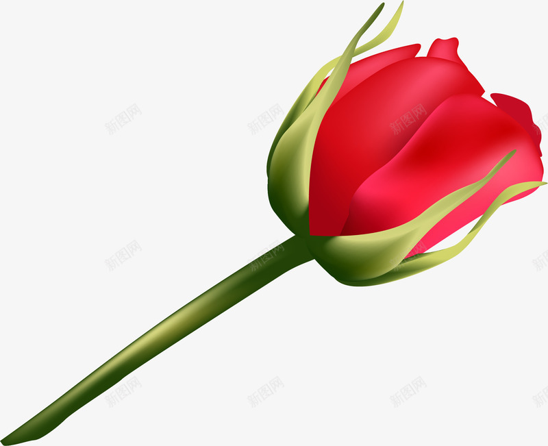 一枝红玫瑰矢量图eps免抠素材_88icon https://88icon.com 爱情象征 玫瑰花 矢量素材 精美玫瑰 红玫瑰 矢量图