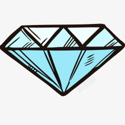 钻石首饰盒浅蓝色钻石插画矢量图高清图片