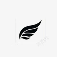 中国传统图案黑色翅膀图标图标
