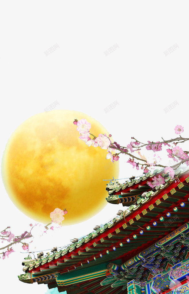 中秋的美丽月亮png免抠素材_88icon https://88icon.com 中秋 中秋的月 月 月亮 花