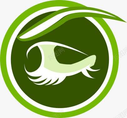 绿色网页假睫毛化妆品icon图标图标