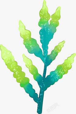 绿色卡通海底植物海藻素材