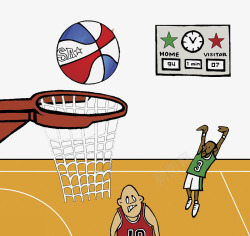 卡通篮球比赛记分板素材