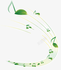 派乐音符乐符绿叶高清图片