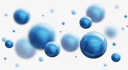 蓝色细菌球蓝色科技球漂浮装饰高清图片