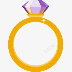 紫色钻石戒指矢量图素材
