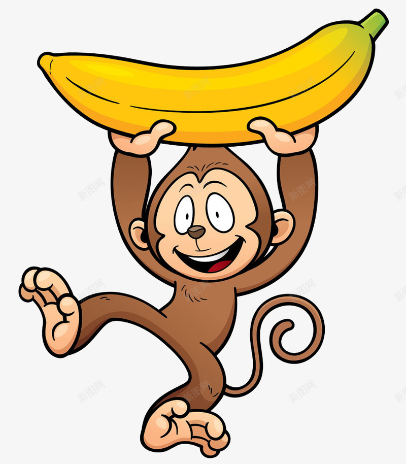 拿着香蕉的猴子png免抠素材_88icon https://88icon.com 卡通 可爱 手绘 手绘香蕉 棕色猴子 猴子 香蕉