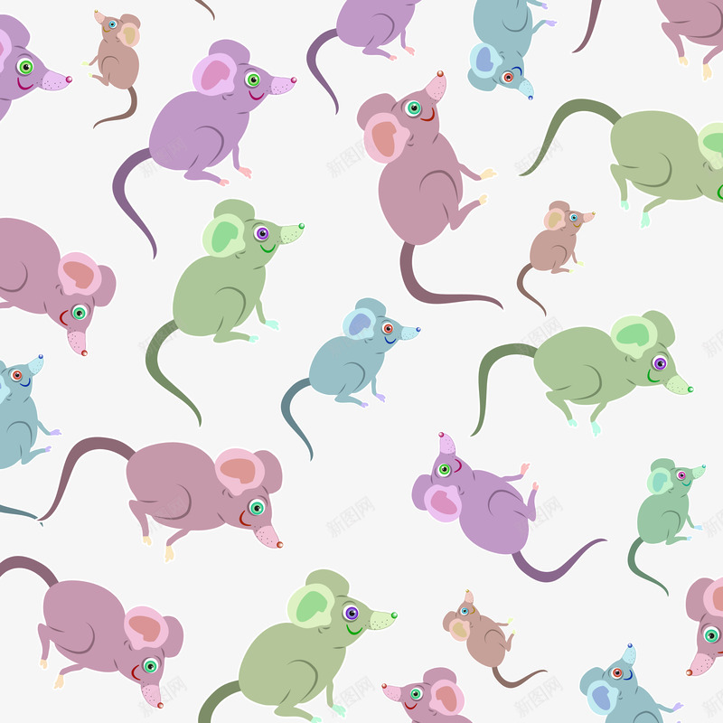 一堆老鼠png免抠素材_88icon https://88icon.com 一群 卡通老鼠 彩色 很多 色彩艳丽