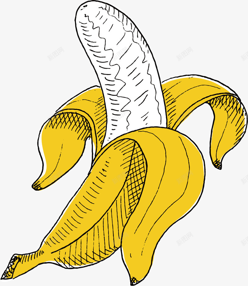 手绘香蕉png免抠素材_88icon https://88icon.com 创意 可爱 彩色图 手绘图 漫画 简单 香蕉