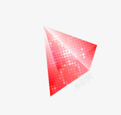 水晶立方体半透明红色六棱柱素材