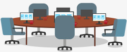 会议室桌椅套商务办公会议室矢量图高清图片