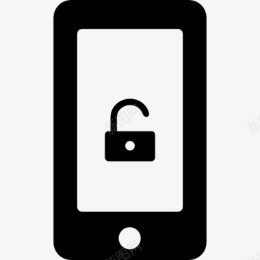 免抠图PNG打开挂锁符号在手机屏幕图标图标