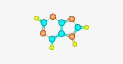 蓝色嘌呤分子形状素材