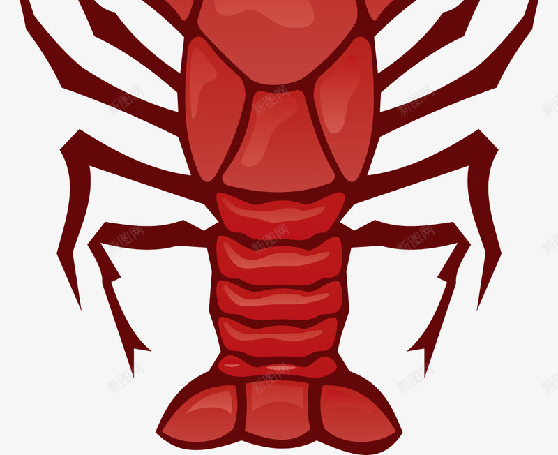 红色大龙虾矢量图ai免抠素材_88icon https://88icon.com 卡通手绘 大龙虾 海洋生物 红色 矢量图