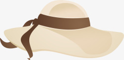 棕色丝带的女士遮阳帽矢量图高清图片