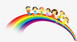 七彩儿童彩虹装饰图案素材