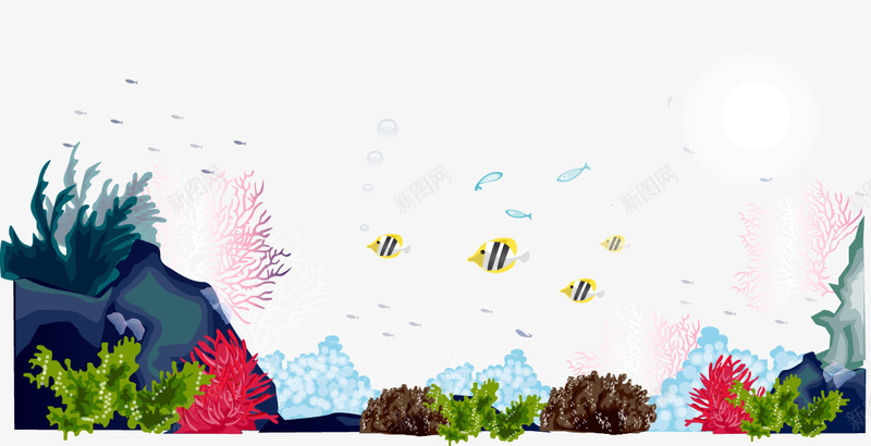 手绘美丽海底世界png免抠素材_88icon https://88icon.com 世界矢量 海底 海底世界 海底素材 矢量素材 美丽