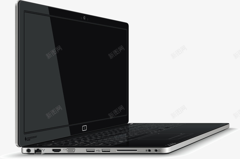 笔记本电脑png免抠素材_88icon https://88icon.com 手提电脑 样机 黑色