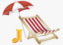 旅行大促沙滩椅遮阳伞高清图片