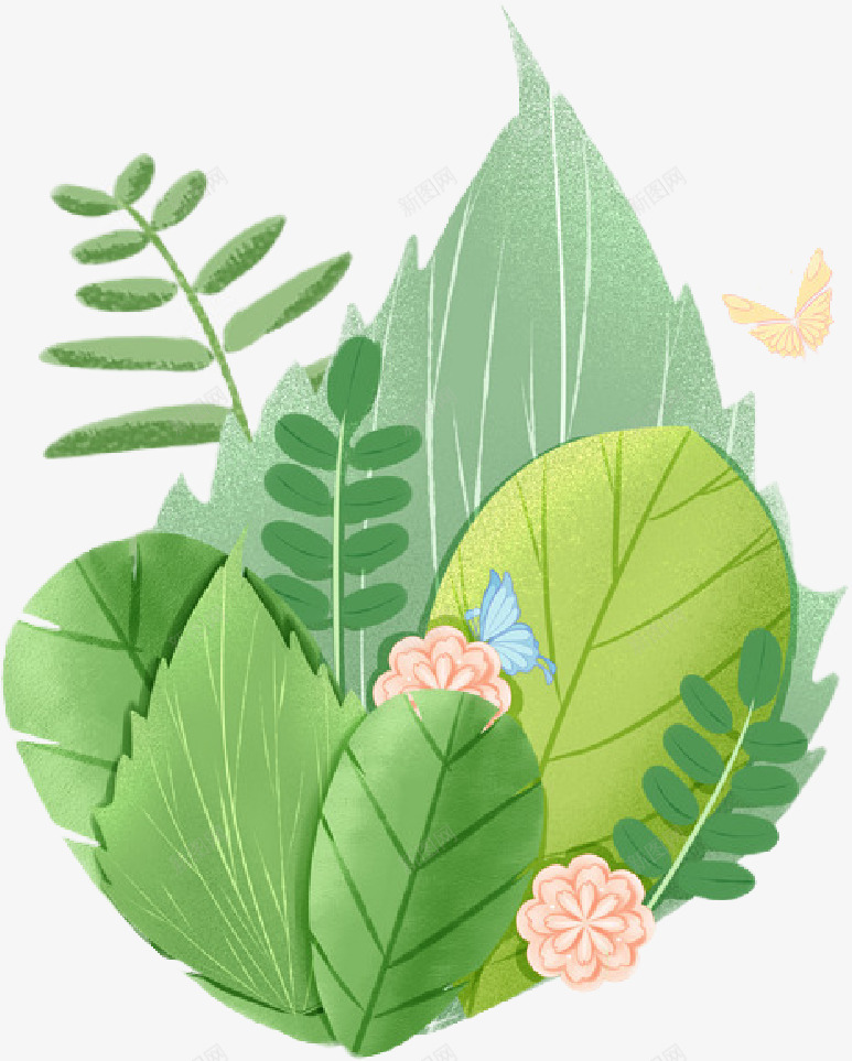 春天植物动物png免抠素材_88icon https://88icon.com 初春焕彩 大地回春 春天 春天的脚步 植物 花草 蝴蝶