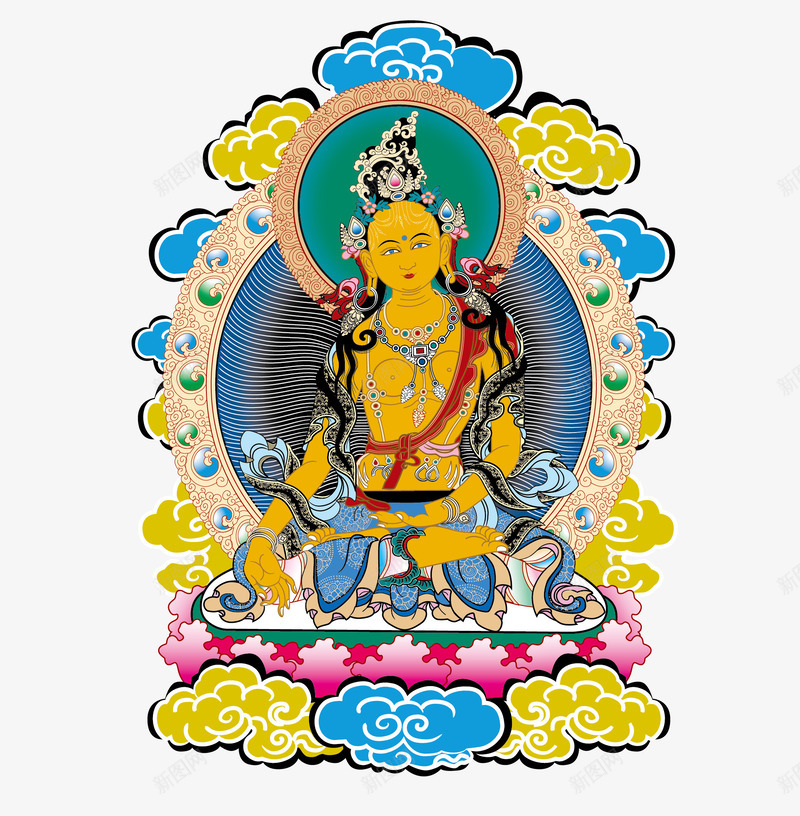 传统藏族佛教png免抠素材_88icon https://88icon.com 传统 佛教 唐卡 藏族 财源天母
