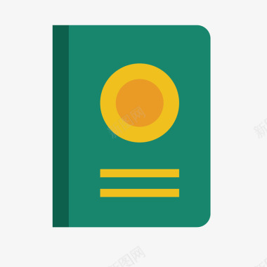 广泛于学习中绿色护照矢量图图标图标