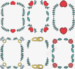 6个可爱花边相框矢量图素材