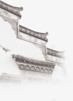 中国风建筑简约水墨房檐高清图片