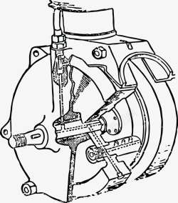 摩托发动机引擎重型机械手绘矢量图高清图片