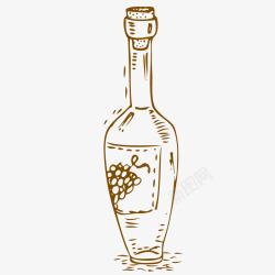 ai瓶子葡萄酒瓶西餐厅宣传用手绘图标高清图片