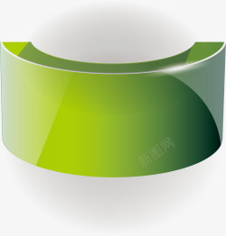 绿色立体半圆素材