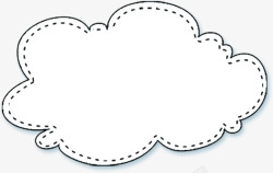 大白云对话框卡通白云对话框六一儿童节高清图片