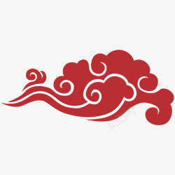 春节窗花红色中国风祥云剪纸装饰高清图片