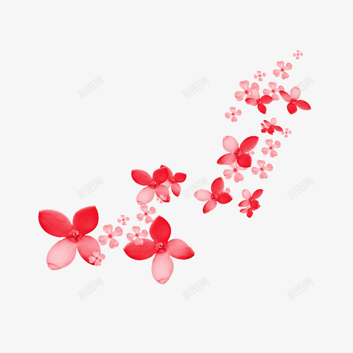 红色漂浮鲜花png免抠素材_88icon https://88icon.com 散花 漂浮元素 红色花朵 背景装饰 鲜花