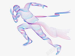 奔跑人物抽象化线条运动人物高清图片