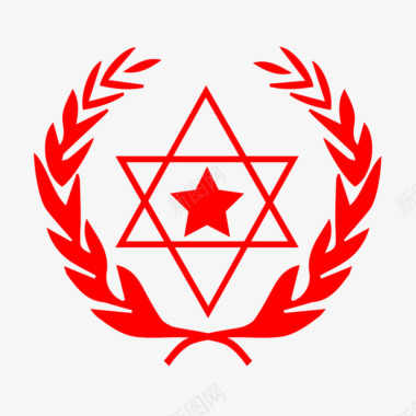 红色简单麦穗logo图标图标