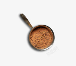 奶锅里的咖啡豆粉末素材