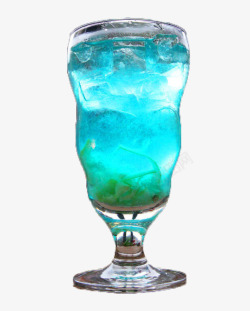 玻璃高脚杯里的蓝色妖姬素材