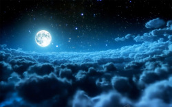 蓝色夜空蓝色夜空云层月亮中秋海报背景高清图片