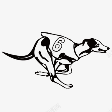 奔跑比赛奔跑的赛狗手绘图图标图标