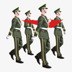 十一国庆庆祝军人升旗仪式素材