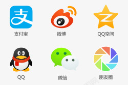 qq空间皮肤支付宝微博空间qq微信图标高清图片