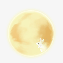 中秋超美月亮和兔子素材
