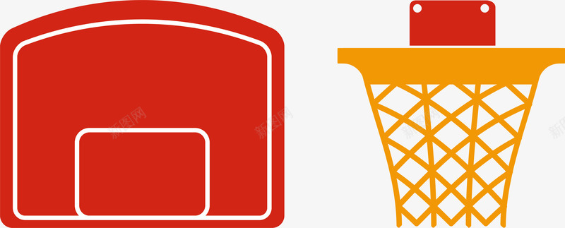 篮球icon红色篮框图标图标