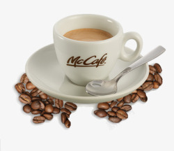 香醇咖啡和咖啡豆素材