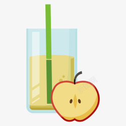 清凉插图红苹果汁冷饮矢量图高清图片