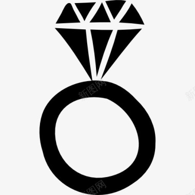 戒指上的大钻石图标图标