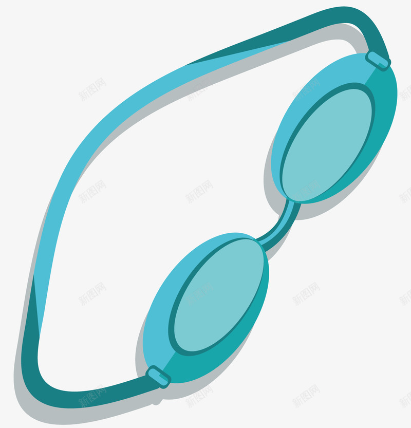 一副泳镜矢量图ai免抠素材_88icon https://88icon.com 一副 夏天 夏天游玩 实用 游泳 蓝色的泳镜 装饰 矢量图