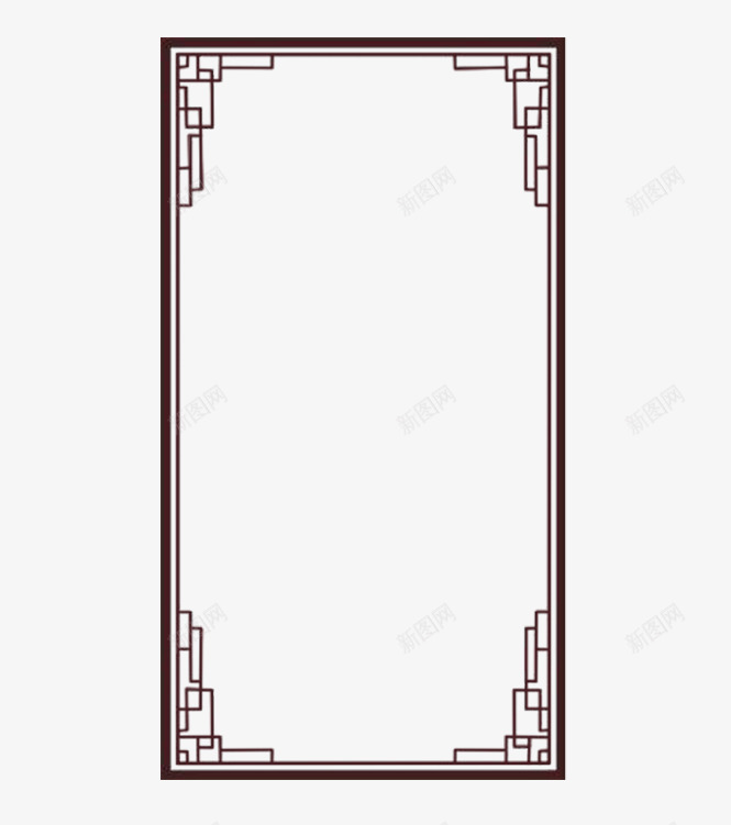 棕色中国风线框png免抠素材_88icon https://88icon.com 中国风 中国风线框 传统 棕色 线框