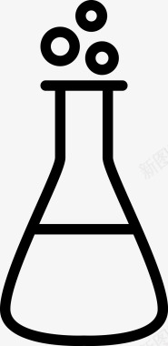 化学实验室锥形瓶简笔画图标矢量图图标
